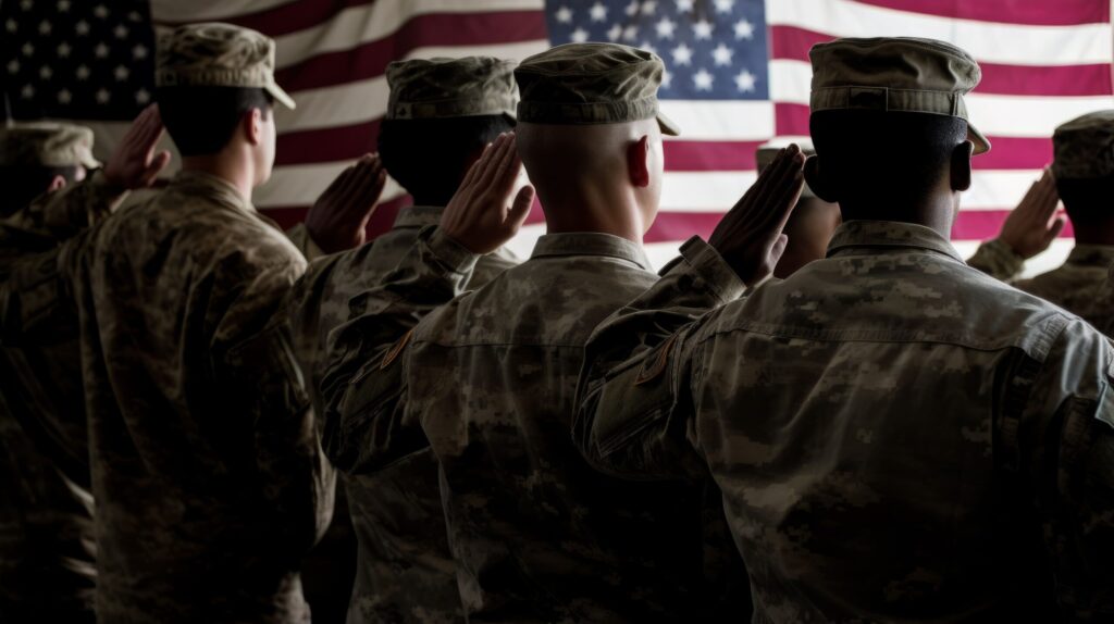 U.S. soldiers saluting the American flag, representing what veterans need to know about Social Security Disability and other benefits.